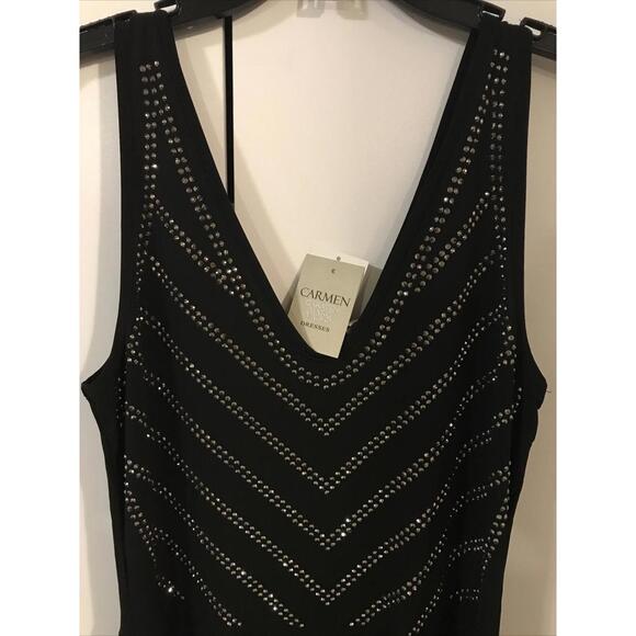 Carmen Marc Valvo Womens Black Jumpsuit Size Medium NWT! M23 - Picture 3 of 9